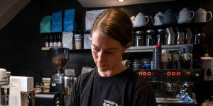 Edith Gilfedder,manager of Bowery to Williamsburg cafe,makes a magic coffee. 