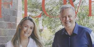 At home with Anthony Albanese and partner Jodie Haydon.