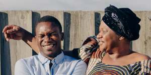 Musician Fiston Baraka,known as Baraka the Kid,with his mother Mulunda Kamfwe. He is part of Geelong’s GRID Series this year.