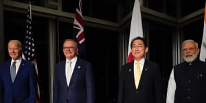 The leaders of Australia,Japan,the US and India held a Quad meeting on the sidelines of the G7 in Hiroshima last year after the planned Sydney Quad summit was cancelled. 