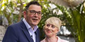 Victorian Premier Daniel Andrews,with wife Catherine Andrews.