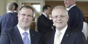 Assistant Minister to the Prime Minister Ben Morton with Prime Minister Scott Morrison in May 2019.