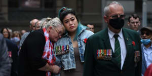 Tears in the crowd for recent loss on Remembrance Day