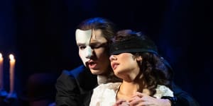 Josh Piterman and Amy Manford in the first production of The Phantom of the Opera to hit the Sydney Opera House.