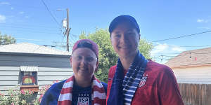 Denver couple Michelle Via and Kristen Fennewald put off their wedding plans to be in Australia for the tournament.