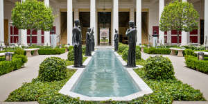 Admire the symmetry of the Getty Villa.