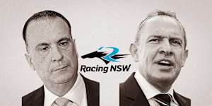 Racing NSW chief executive Peter V’landys and trainer Chris Waller.