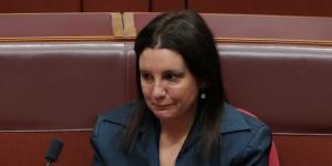 Jacqui Lambie after she informed the Senate she was resigning because of her dual citizenship.
