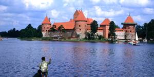 Fairytale setting ... tranquillity at Trakai Island Castle,west of Vilnius.