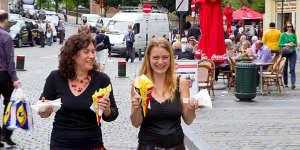 Frites on the street in Brussels.