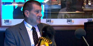 Jeff Kennett and his golliwog. 