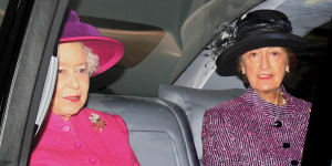 Queen Elizabeth and her then lady-in-waiting,Lady Susan Hussey,in 2011.