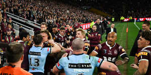 Cameron Murray was sin-binned after involving himself in the scuffle from the interchange bench.