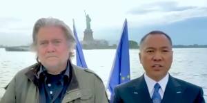 Steve Bannon and Guo Wengui announcing the launch of their venture.