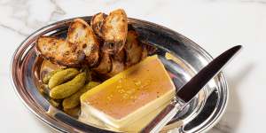 Luxe:Chicken liver,foie gras and truffle parfait.