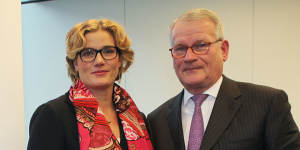 Bauer Media Group's Yvonne Bauer and her father Heinz in 2010,the year he signed 85 per cent of his shares over to his daughter.