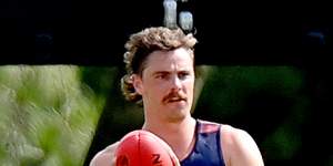 Joe Daniher takes a mark on Wednesday. 