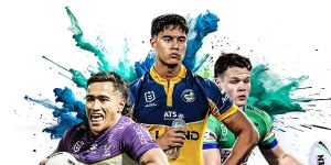 NRL rookie-of-the-year contenders:Sua Fa’alogo,Blaize Talagi and Ethan Strange.