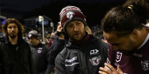 ‘My arm basically fell off’:Manly prop dislocated shoulder three times in one game