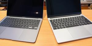 The Framework Laptop (right) and a 2020 MacBook Air.
