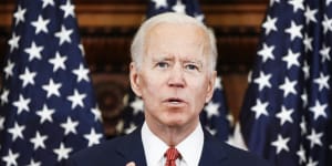 Democratic presidential candidate Joe Biden speaks in Philadelphia on Tuesday.