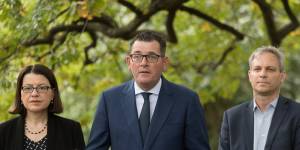 Victorian Premier Daniel Andrews,flanked by Victoria's Chief Health Officer Dr Brett Sutton,predicted a health and economic crisis like the nation had rarely seen.