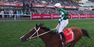 Via Sistina wins the Cox Plate on Saturday.