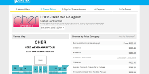 Cher tickets were selling for $305.45 on Friday,June 1.