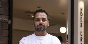 Himi Makhija,chef and owner of Holi Crop at his Turramurra venue.