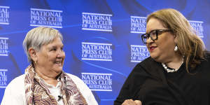Pat Anderson and Professor Megan Davis at the National Press Club.