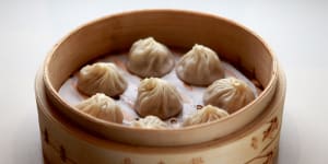 MELBOURNE,AUSTRALIA - JUNE 24:The Xiao Long Bao dumplings served at newly opened global dumpling chain Din Tai Fung at Emporium Melbourne on June 24,2015 in Melbourne,Australia. (Photo by Wayne Taylor/Fairfax Media)