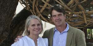 John Stewart with wife Sophie Moeller. The flood taught him “how bloody good people are”.
