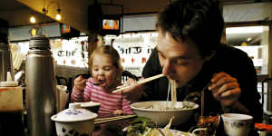 Diners young and old appreciate the Vietnamese noodle soup at Pho Chu The.