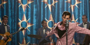 Austin Butler as Elvis Presley in Baz Luhrmann’s Elvis.
