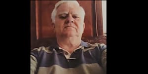 Barry Calverley moments before he boarded a flight to Sydney carrying 5kg of heroin.