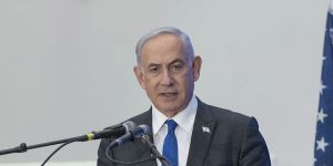 Prime Minister Benjamin Netanyahu speaks during a gathering of Jewish leaders at the Museum of Tolerance in Jerusalem on Sunday.