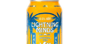 Lightning Minds pale ale is a 0.5 per cent beer,one of many non-alcoholic options now being made in Australia. 