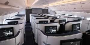 Finnair’s Airbus A350 business-class cabin is cleverly designed.