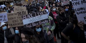 Sea of defiance:Melbourne turns out for black lives