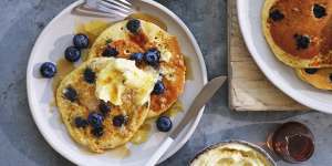 Danielle Alvarez’s blueberry pancakes with whipped demerara butter.