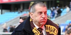 Departing Hawthorn president Jeff Kennett.