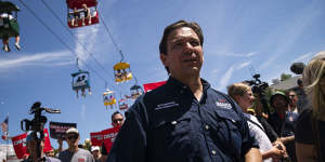 Ron DeSantis,governor of Florida and 2024 Republican presidential candidate,at the Iowa State Fair on Saturday.