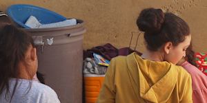 Australian girls in al-Roj camp on Wednesday.