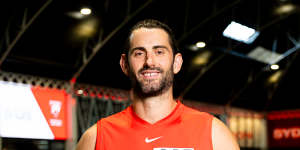 Brodie Grundy on his first day at the Sydney Swans this week.