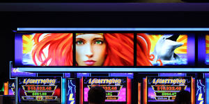 Crown’s “unrestricted” machines take higher bets and spin faster than is legal at other venues. 