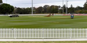 The scene in Brisbane on Tuesday following the postponement of the Sheffield Shield clash between Queensland and Tasmania.