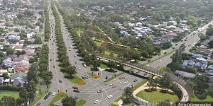 Artist’s render of the North East Link at Greensborough and Lower Plenty. 