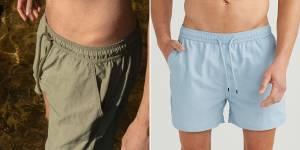 Men’s swimwear from Australian brand Jac + Jack. The shorts are their first foray into the ocean and pool.