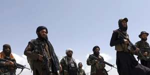Taliban fighters on patrol in Kabul.