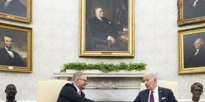 Prime Minister Anthony Albanese meets with President of the United States Joe Biden in the Oval Office on Wednesday US time.